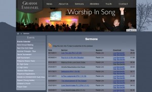 The sermons page allows for iTunes subscriptions.